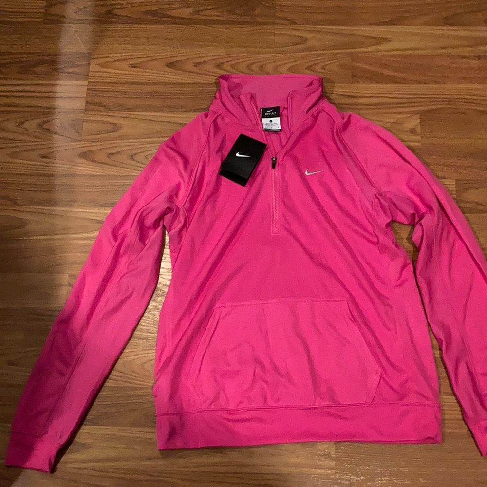 Nike pink 1/4 zip dry fit ladies shirt